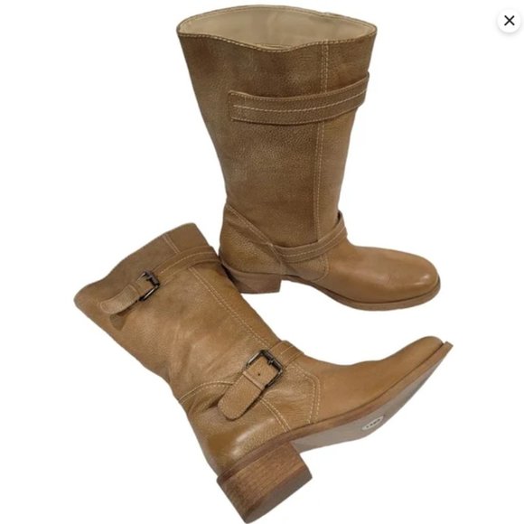 Nine West Tan Mid Calf Boots Size 9 - Picture 1 of 6